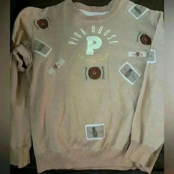 Vintage Pink House sweatshirt with patches - Picture 1 of 5